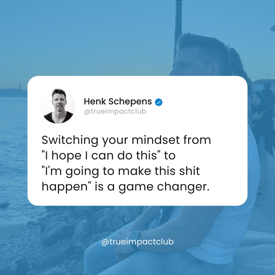 HenkSchepens's tweet photo. From “I hope” to “I’m making it happen.” That’s the shift. 💪🔥

Game changer mindset.

#BusinessTips #MindsetMatters #TakeAction https://t.co/39ehjwcWAX