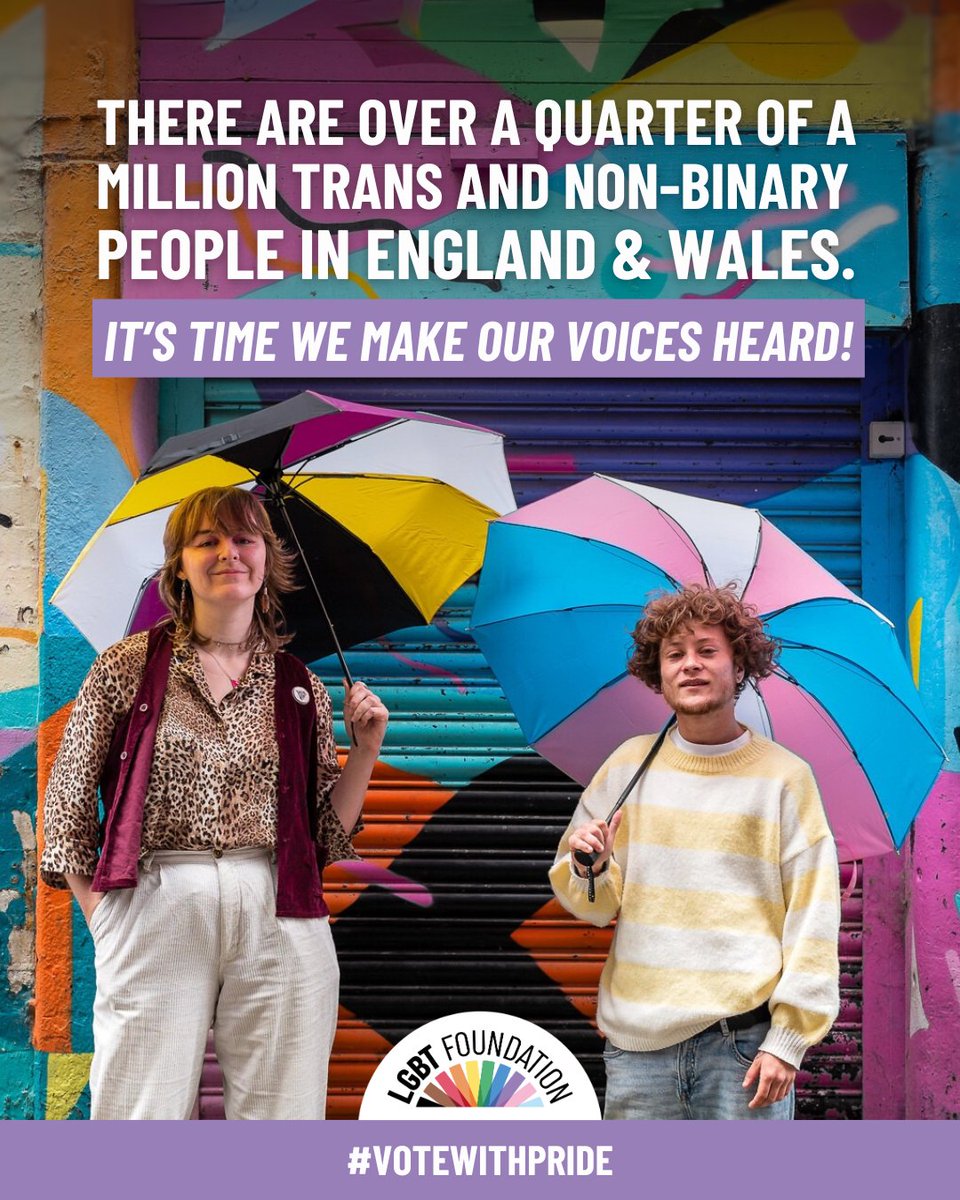 LAST DAY to register to vote - disrupt the cis-tem and #VoteWithPride 🌈💗 Visit gov.uk/register-to-vo… by 11:59pm TONIGHT to make your mark!  🗳️

#LGBTQVoting #LGBTQAdvocacy #yourvotematters #registertovote #ukpolitics #uknews #ukelection #ukvote