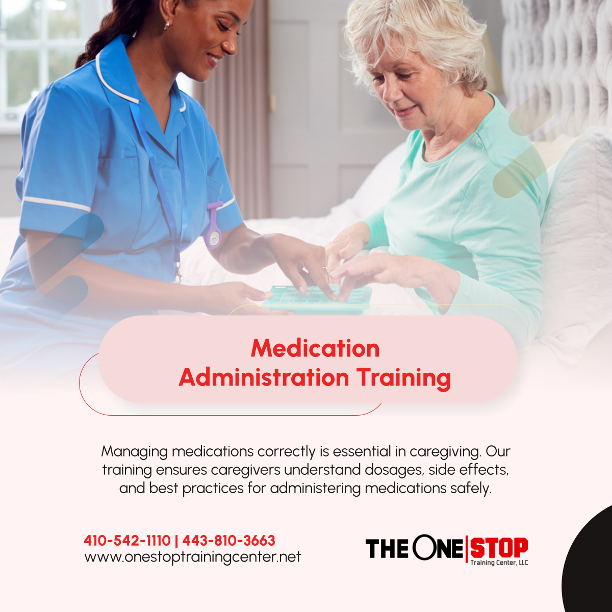 theonestoptc's tweet photo. Proper medication management is critical for patient safety. Enroll in our medication administration training to ensure you have the knowledge to provide quality care. Sign up today! 

#AssistedLivingAndCareTraining #BaltimoreMD #SafeMedication https://t.co/8CSpH6B8k6