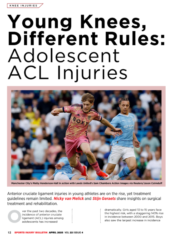 Anterior cruciate ligament injuries in young athletes are on the rise, yet treatment guidelines remain limited. Nicky van Melick and Stijn Geraets share insights on surgical treatment and rehabilitation.

👇👇👀👀⚽️⚽️

sportsinjurybulletin.com/diagnose--trea…