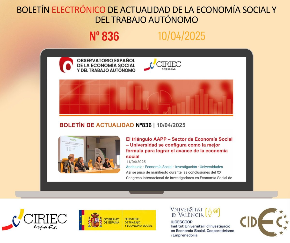 CIRIEC-España (@ciriec_esp) on Twitter photo Compartimos un número espectacular del boletín del Observ. de #EconomíaSocial y #TrabajoAutónomo, con la conclusión del Congreso de #CIRIEC en #Jaén, novedades bibliográficas, y abundantes noticias y convocatorias de interés 😃
Nº completo 👉🏽 mailchi.mp/ciriec.es/bole…
#Coops Compartimos un número espectacular del boletín del Observ. de #EconomíaSocial y #TrabajoAutónomo, con la conclusión del Congreso de #CIRIEC en #Jaén, novedades bibliográficas, y abundantes noticias y convocatorias de interés 😃
Nº completo 👉🏽 mailchi.mp/ciriec.es/bole…
#Coops