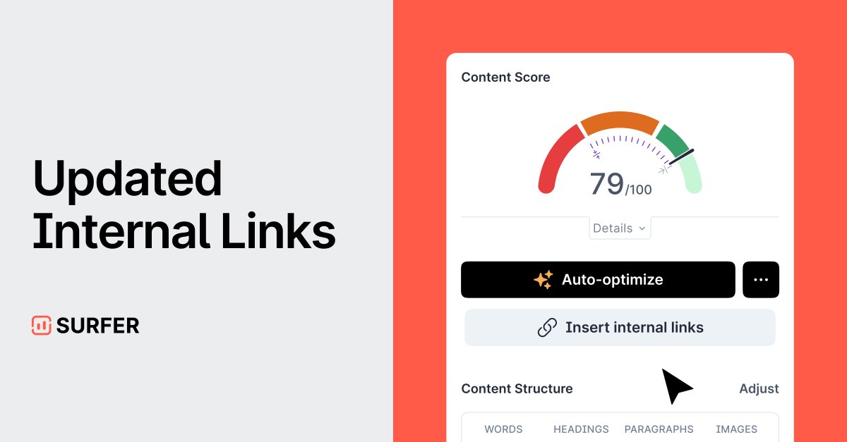 ➡️ New Feature, you ready? —&gt; Updated Internal Links 🔗

If users (and Google) can’t find your best content, they bounce. ✌🏽 Surfer’s Auto-Internal Links just got a major upgrade: a new semantic algorithm that picks the most relevant pages and links them—automatically. Connect