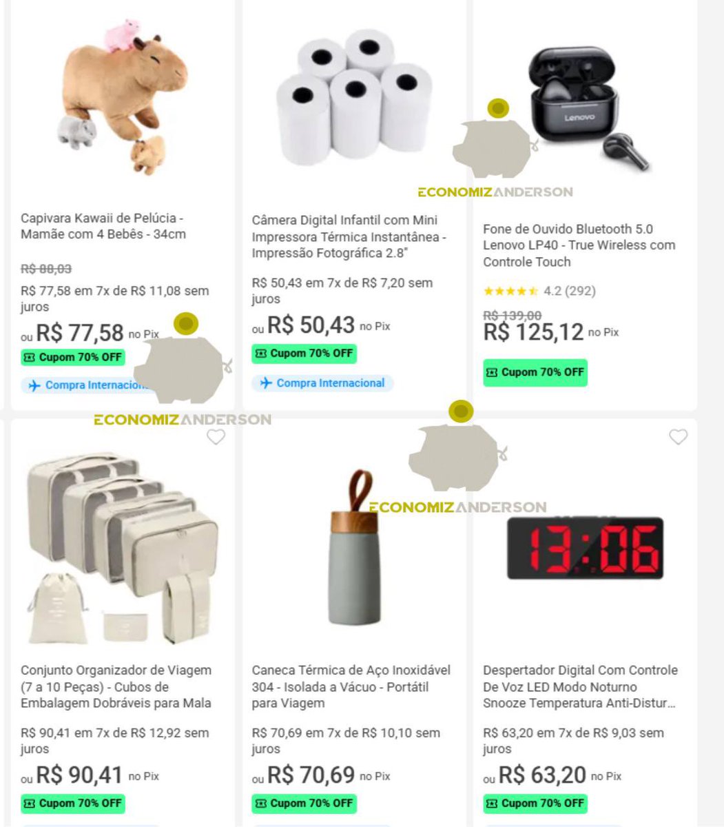 APROVEITA!!! Cupom de 70% em itens Importados

🧩 Use o Cupom: CUPOMRELAMPAGO

🛍Compre aqui: bit.ly/4ifmeJj