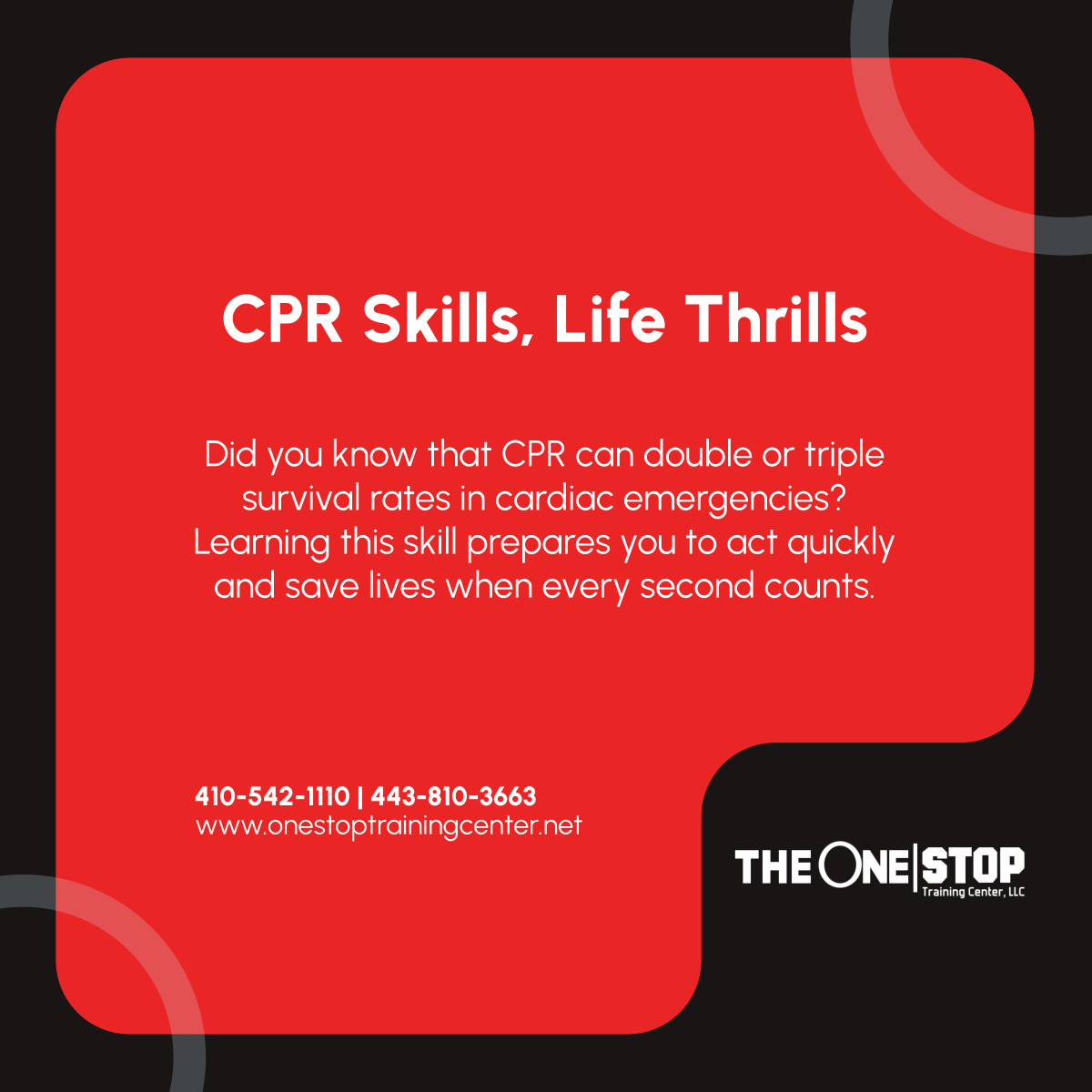 theonestoptc's tweet photo. CPR knowledge is invaluable! Immediate action can be the difference between life and death. Equip yourself with life-saving skills through certified training. 

#AssistedLivingAndCareTraining #BaltimoreMD #EmergencyPreparedness https://t.co/HMtyZgejAS