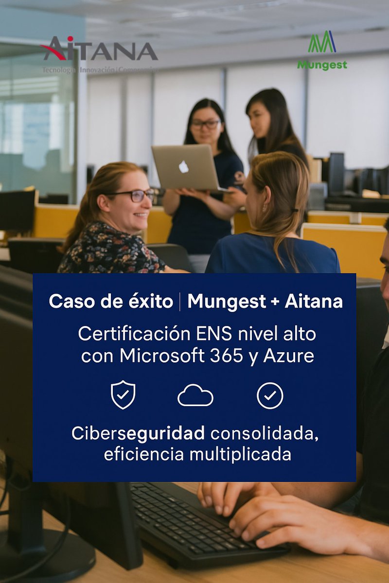 Consultores_Co's tweet photo. 🔒Mungest refuerza su ciberseguridad con Microsoft 365, Azure y Aitana, logra el ENS de nivel alto y reduce costes un 50 %.   

Caso clave de transformación digital en sector público. https://t.co/kbzVseoRRi