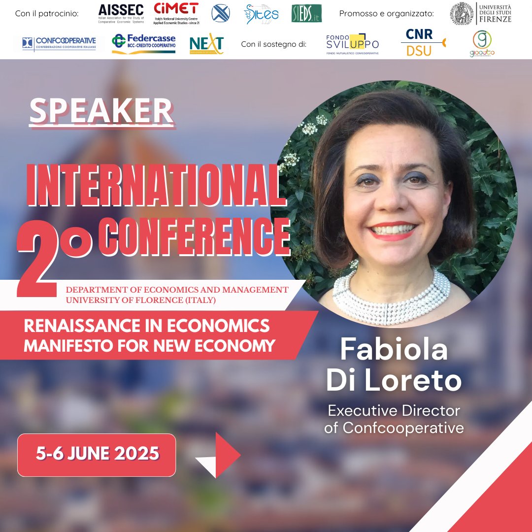 fnecfestival's tweet photo. 🌱 Come si realizza davvero il Bene Comune?

📅 Venerdì 6/6, h9:30 @UNI_FIRENZE 

Economia e politiche pubbliche, tra benessere soggettivo e azione collettiva. Con Bruno Frey, Paola Bonanni, Gatti, Di Loreto, De Toni, Proietti.

🔗 Programma &amp; iscrizioni: https://t.co/vXzeHicFIl https://t.co/TYl7HYu7HD
