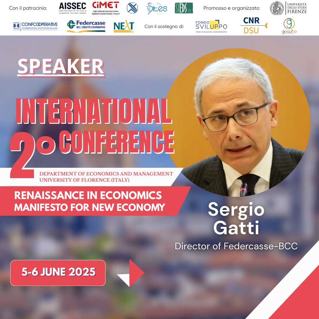 fnecfestival's tweet photo. 🌱 Come si realizza davvero il Bene Comune?

📅 Venerdì 6/6, h9:30 @UNI_FIRENZE 

Economia e politiche pubbliche, tra benessere soggettivo e azione collettiva. Con Bruno Frey, Paola Bonanni, Gatti, Di Loreto, De Toni, Proietti.

🔗 Programma &amp; iscrizioni: https://t.co/vXzeHicFIl https://t.co/TYl7HYu7HD