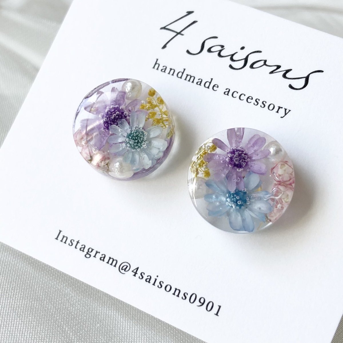 🩵#ハンドメイドアクセサリー
#ハンドメイドピアス
#レジンアクセサリー
#レジンピアス
#ステンレスピアス