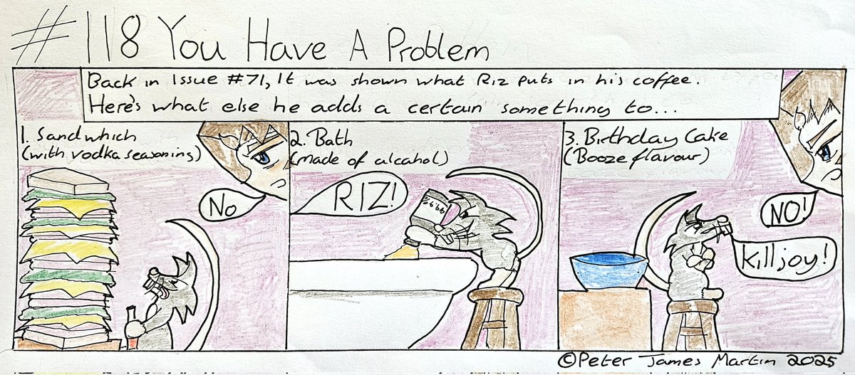 The Comic Tales of Brennan and Riz 

Issue #118

A problem? I think we may be past that...

Don't forget to check out the other issues of the Comic Tales of Brennan and Riz over at my blog:
tstpjm.blogspot.com

#Comic #riztherogue