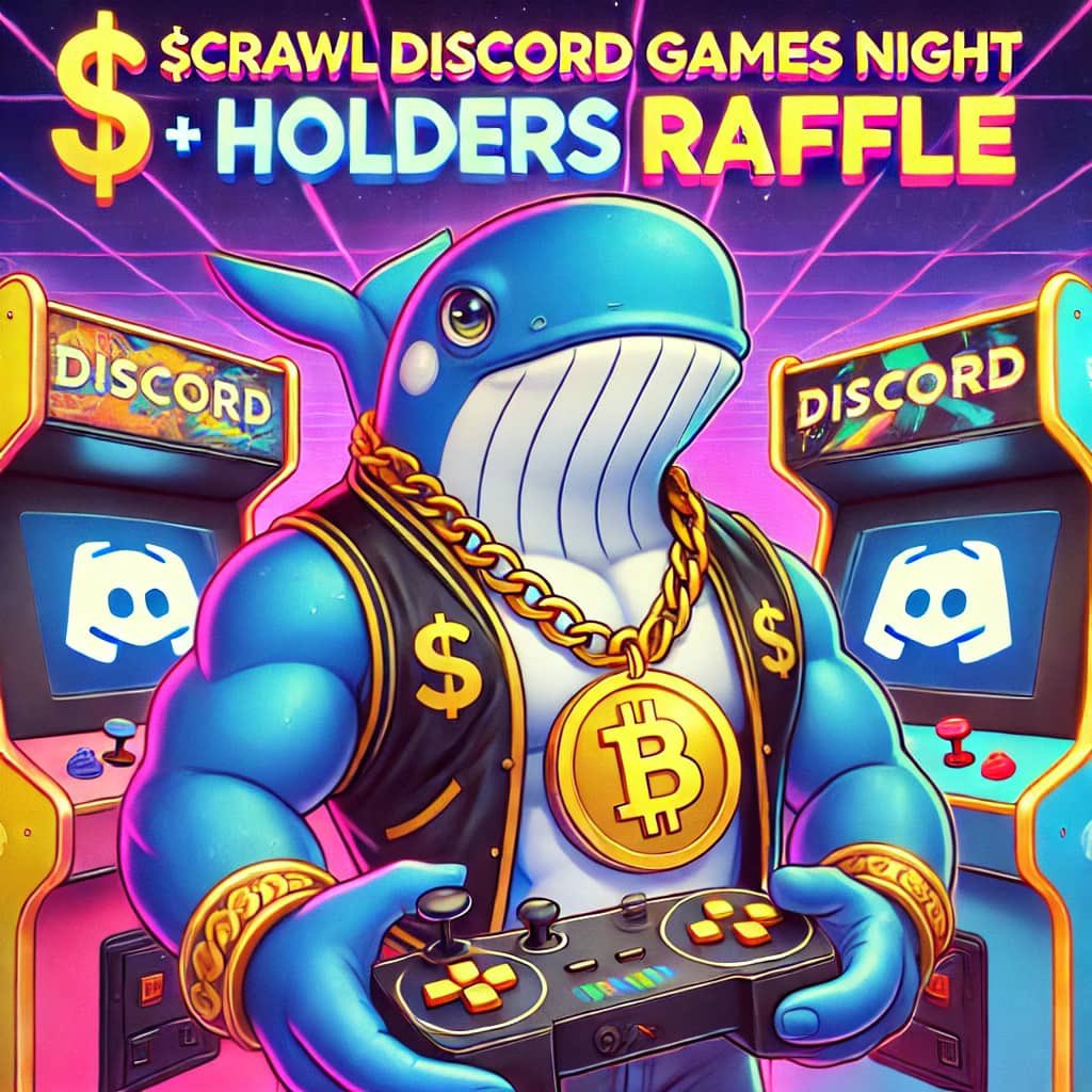 🚀 $CRAWL DISCORD GAMES NIGHT + HOLDERS RAFFLE 🎮🔥

Y’all better buckle up for tomorrow 11 April 2025 at 14:17 we’re bringin’ the heat with a wild gaming showdown!

💰 Total Prize Pool:50 $RON up for grabs!

🏆 Game Prizes (per game):🥇 1st Place: 10 $RON🥈 2nd Place: 3 $RON🥉