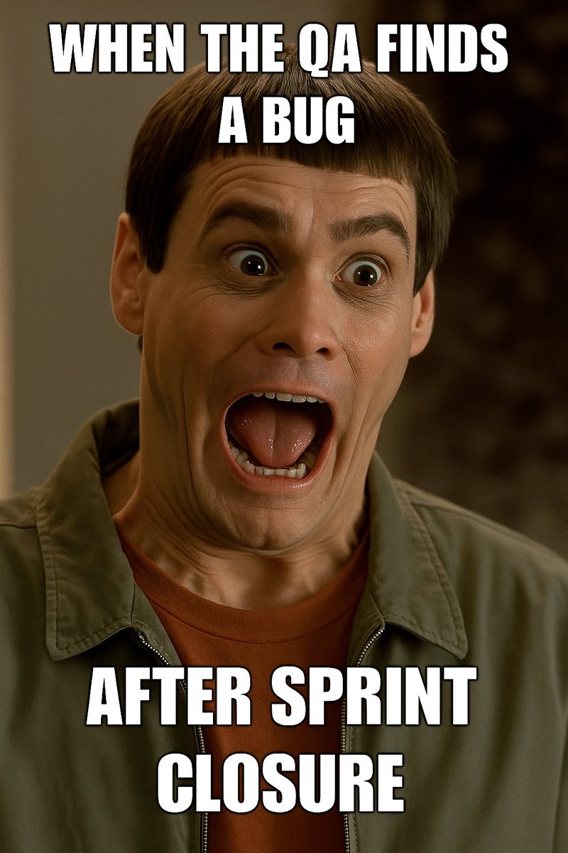 ZymrCloud's tweet image. QA: Found a bug!  
Devs: Sprint is over… right? 
It&apos;s a never-ending loop.             
#DevVsQA #BugHunt #SprintDrama&quot;