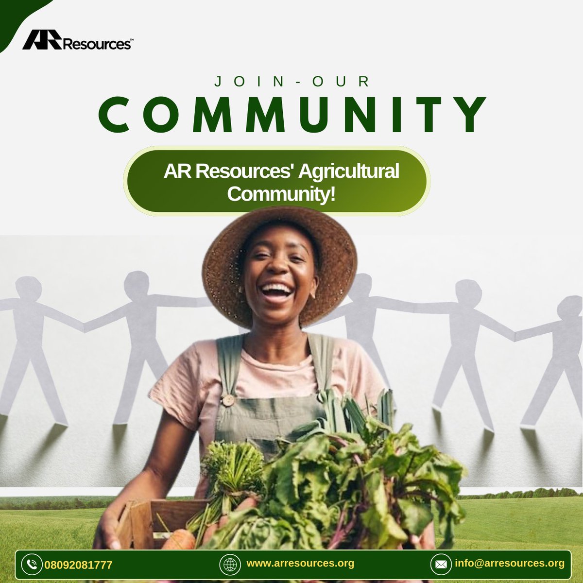 ARResourcesLtd's tweet photo. Join the AR Resources Agricultural Community! 🌾
Be part of a community that supports, inspires, and transforms lives through agriculture.
📞 Call us: 08092081777
 https://t.co/OiXDRQYKkz
 info@arresources.org 

Let’s cultivate success together! 💚
.
.
#AgriculturalCommunity https://t.co/E4JrykjFIG