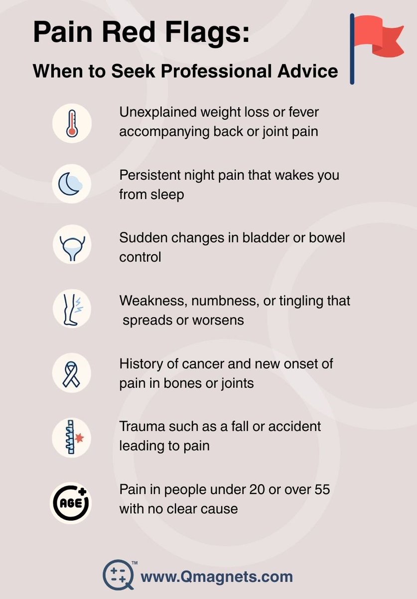 In our latest newsletter, we dive into the crucial topic of red flags in pain conditions—signs that your body may be signaling something serious. Discover when to seek help, the conditions to watch for, and how Q Magnets can play a role in your recovery.
👉 Don’t ignore the