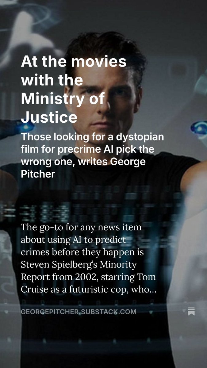 George Pitcher (@georgepitcher) on Twitter photo "Neither Calvin’s determinism nor the Ministry of Justice’s prejudicial database leave any room for redemption"👇
At the movies with the Ministry of Justice, by <a href="/GeorgePitcher/">George Pitcher</a> open.substack.com/pub/georgepitc… "Neither Calvin’s determinism nor the Ministry of Justice’s prejudicial database leave any room for redemption"👇
At the movies with the Ministry of Justice, by <a href="/GeorgePitcher/">George Pitcher</a> open.substack.com/pub/georgepitc…