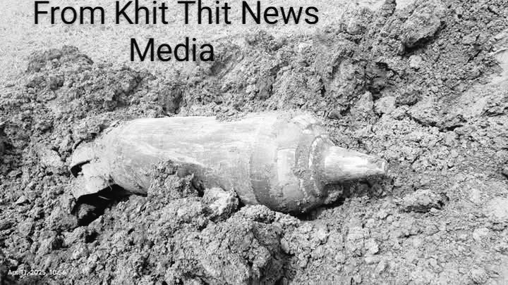 lacquerbreeze's tweet photo. Apr 11, 3:40 am, terrorist #Military dropped 2 aerial b0mbs on the #ThaeChaung village (#KachinKone), located on eastern side of #Shwebo-#Myitkyina road in #Kawlin Twsp, #Sagaing rgn, 1 of which remained unexploded.
#WhatsHappeningInMyanmar
#2025Apr11Coup
#CrimesAgainstHumanity https://t.co/mDSMMRqSkH