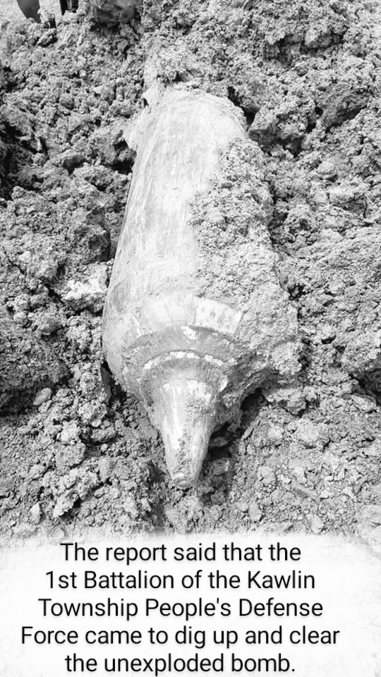 lacquerbreeze's tweet photo. Apr 11, 3:40 am, terrorist #Military dropped 2 aerial b0mbs on the #ThaeChaung village (#KachinKone), located on eastern side of #Shwebo-#Myitkyina road in #Kawlin Twsp, #Sagaing rgn, 1 of which remained unexploded.
#WhatsHappeningInMyanmar
#2025Apr11Coup
#CrimesAgainstHumanity https://t.co/mDSMMRqSkH