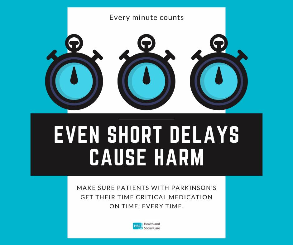 Today is #WorldParkinsonsDay

Parkinson’s Disease medication is time critical medication. ‘On time’ means within 30 minutes of the patient’s prescribed time.

To mark the day, we're supporting Health and Social Care NI Every Minute Counts campaign 🕓