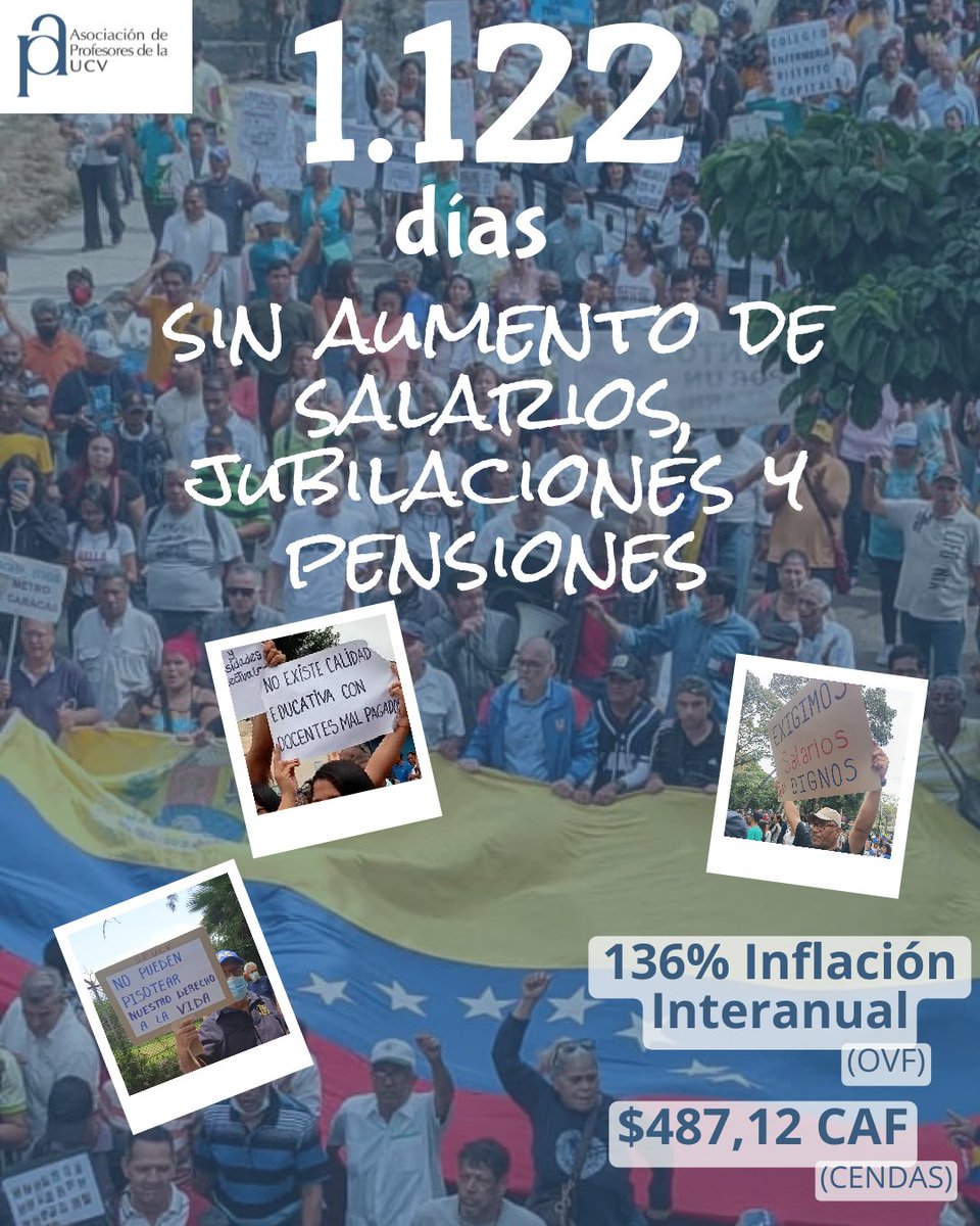 APUCV's tweet photo. #UCV #Profesores #Venezuela #SalariosDignosYa #BonoNoEsSalario https://t.co/4kTKCw4trF