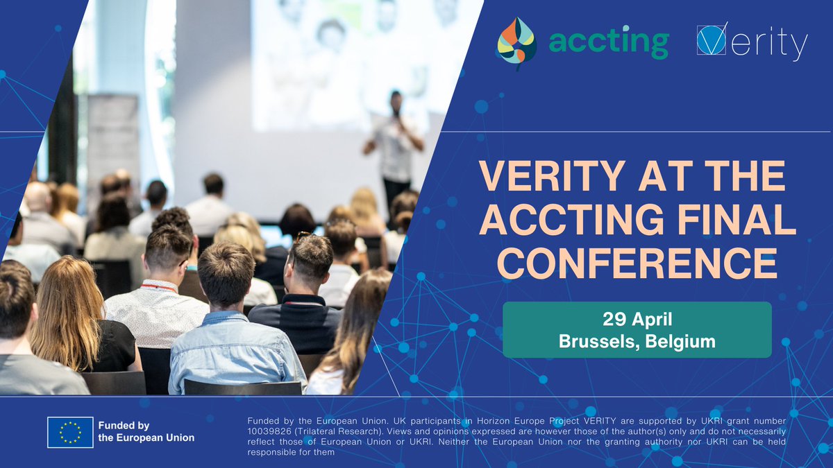 VerityEU's tweet photo. 📢 Gábor Szüdi (ZSI) will present VERITY at the #ACCTING Final Conference in Brussels on 29 April 2025!
Catch his poster presentation on building trust & behavioural change for a fairer #GreenDeal.🌱
✅Register: https://t.co/1pSOUIbqOe
🔗:https://t.co/OGBLe8tSzi
Stay tuned! https://t.co/Xfk28Z42Mt