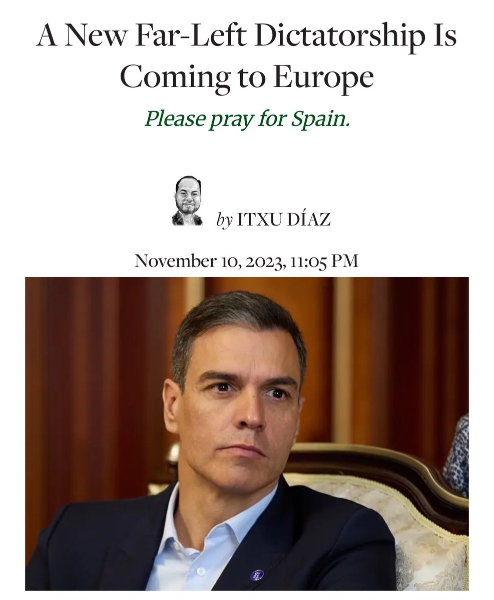 GustavoBolsa's tweet photo. 🇺🇸 ESTADOS UNIDOS VE A ESPAÑA COMO UNA DICTADURA VENEZOLANA.

La prensa estadounidense ya alerta al país y al mundo.

"España está gobernada por un dictador de extrema izquierda’’ https://t.co/fTrukT83nm