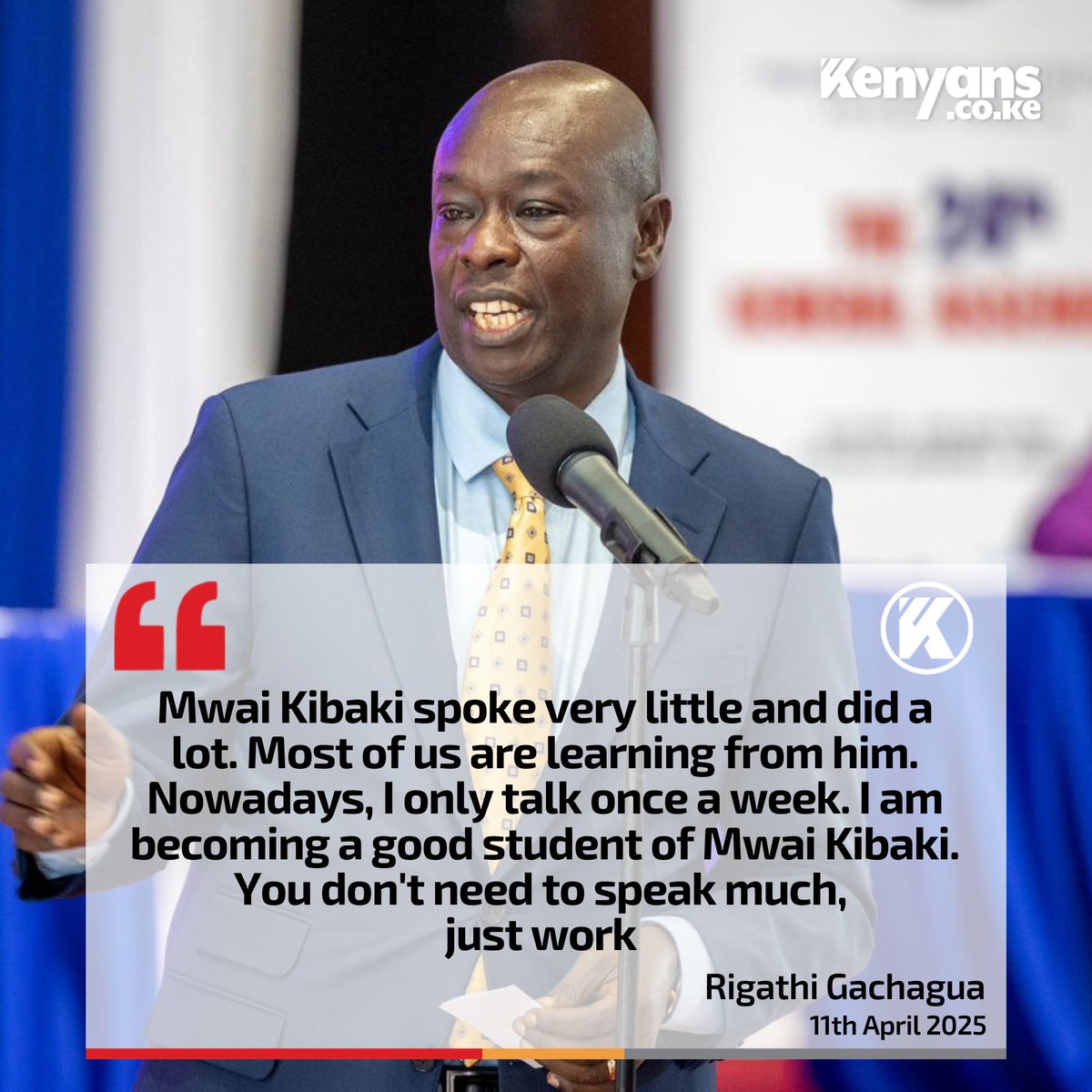 I am becoming a good student of Mwai Kibaki - Rigathi Gachagua