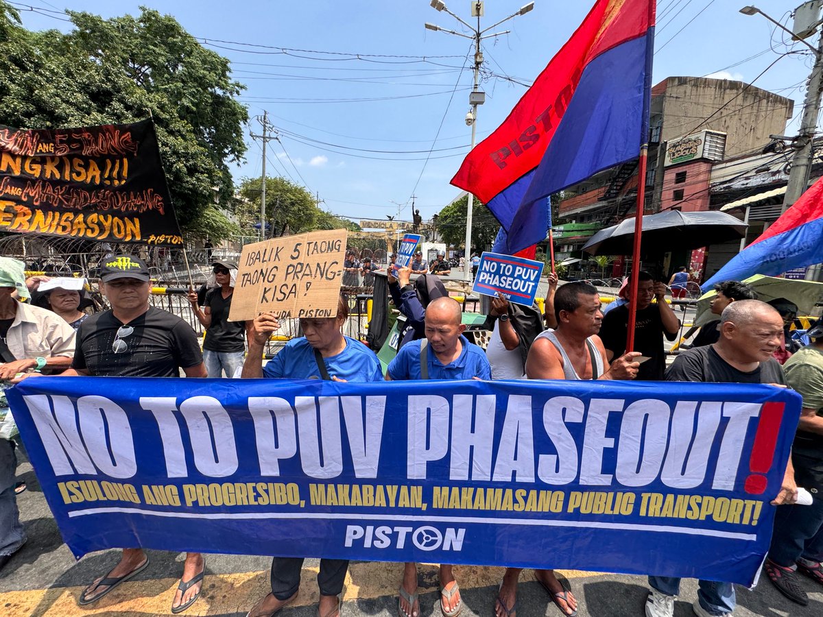 pistonph's tweet photo. Like Christ's journey to Calvary, Filipino transport workers trudge a difficult path of uncertainty and hardship. This Holy Week, as Filipino Christians reflect on sacrifice and redemption, we urge the Marcos regime to also reflect on the sacrifices already made by thousands of transport workers struggling to maintain their livelihoods.