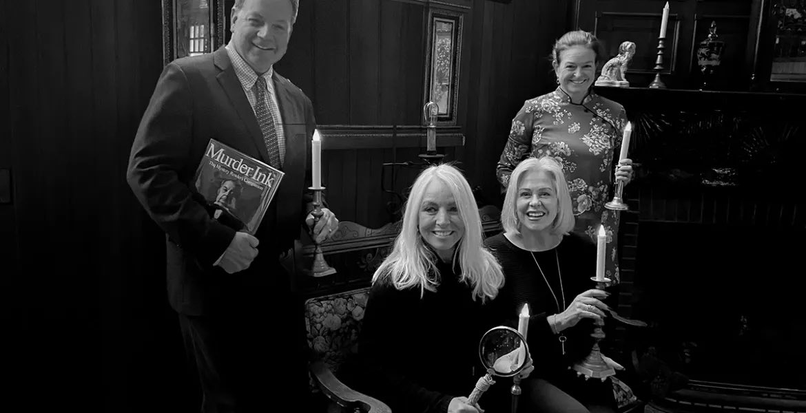 1770house's tweet photo. To do in the Hamptons this weekend: @HamptonsWhodun mystery and true crime festival in #EastHamptonVillage.#ChristinaSampsonPhoto — Left to right festival co-founders #MayorJerryLarsen #LisaLarsen, #JackieDunphy #CarrieDoyle 
#1770house #easthampton #hamptons https://t.co/QQf7NTLbSj