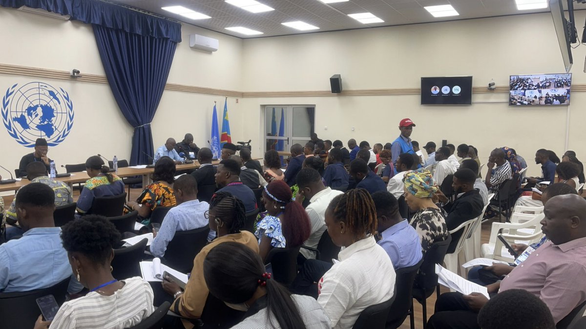 DycodRdc's tweet photo. QUINZAINE CITOYENNE 🚨 ACTIVITÉ EN COURS ! La Grande Salle de la MONUSCO vibre au rythme des débats sur la #Résolution2773.  
   Merci à la société civile, aux partenaires internationaux et à @MONUSCO pour cet engagement ! ➡️ Restez connectés pour les updates. #PaixEnRDC"* https://t.co/4fiYToxgXh