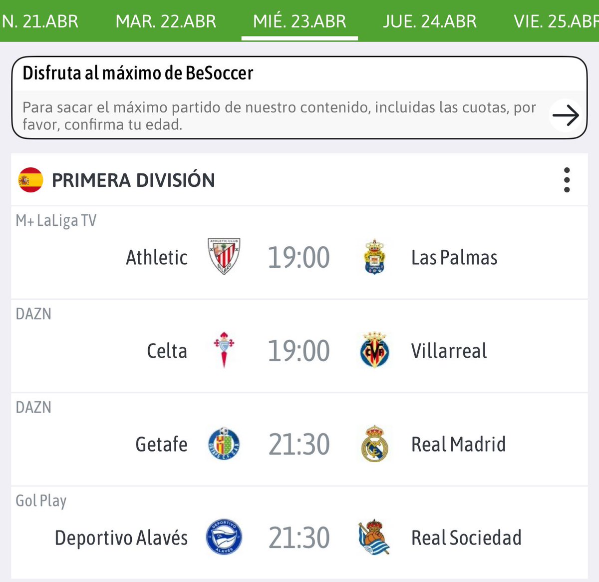 Añado semana previa a la Final de Copa.