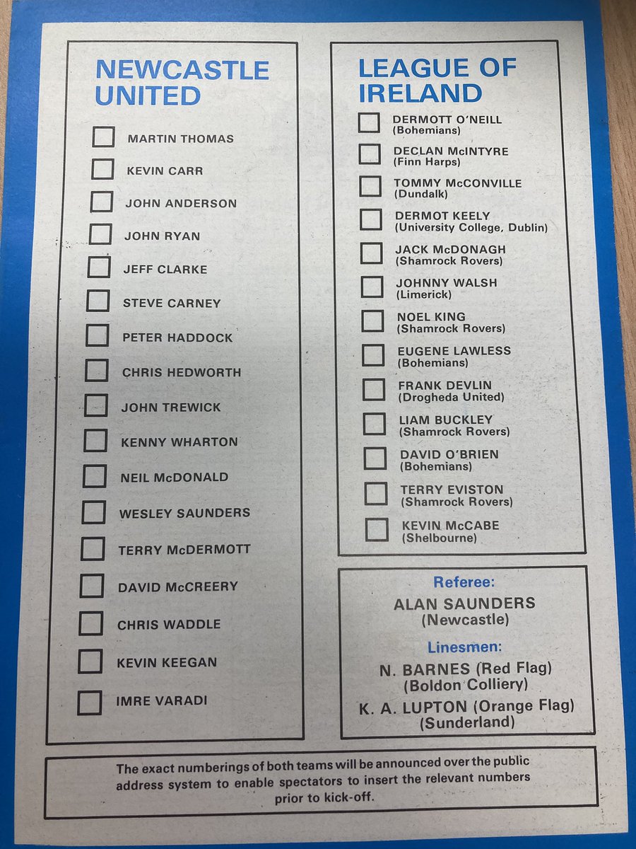 Keith O'Dwyer (@keithodwyer) on Twitter photo I spotted this on Vinted and had to get, I never about this game <a href="/NUFC/">Newcastle United</a> vs. <a href="/LeagueofIreland/">League of Ireland</a> from 1983, Newcastle won 3-0, Kevin Keegan scored and Chris Waddle scored two! I spotted this on Vinted and had to get, I never about this game <a href="/NUFC/">Newcastle United</a> vs. <a href="/LeagueofIreland/">League of Ireland</a> from 1983, Newcastle won 3-0, Kevin Keegan scored and Chris Waddle scored two!