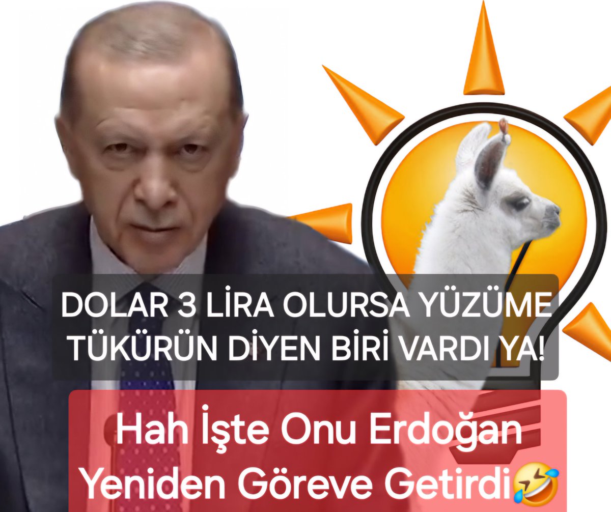 DOLAR 3 LİRA OLURSA YÜZÜME TÜKÜRÜN DİYEN BİRİ VARDI YA!
Hah İşte Onu Erdoğan
Yeniden Göreve Getirdi🤣
Rita Mae Brown: "Aynı şeyi tekrar tekrar yapıp, farklı sonuçlar beklemek ........tır"