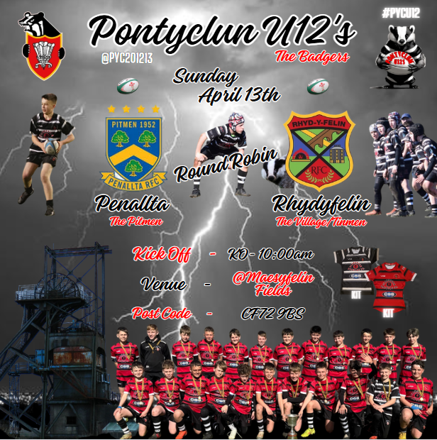 pyc201213's tweet photo. After last weekends semi final triumph this week we're back in Round Robin action as we welcome two Mid District clubs to Maesyfelin Fields ...... @Rhydyfelinmins and @PenalltaRugby1 #YNBTB #PYCU12 🦡🦾🏉 https://t.co/X2SIC7LO68