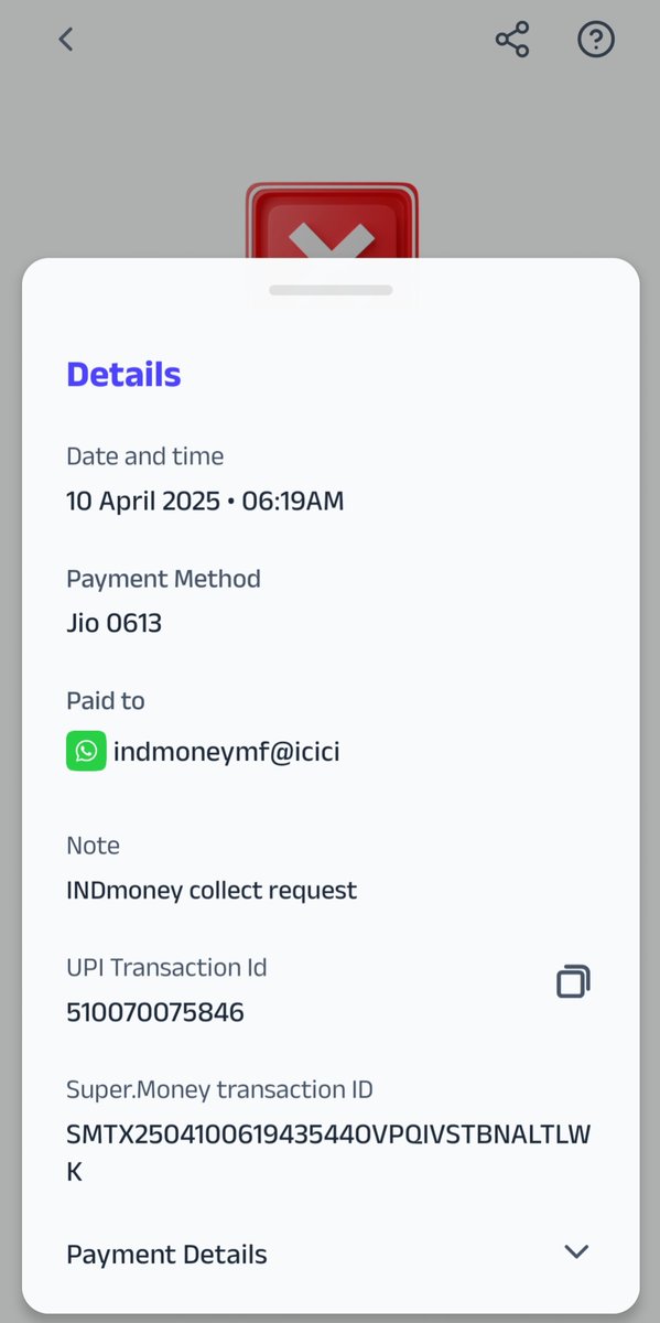 MPTET2020's tweet photo. @JioCare 1) When I try to invest in mutual funds or ETF through INDMONEY/GROW app the transaction declined all the time due to security reasons.
Why? I'm entering my UPI PIN correctly.
Won't you let me invest my money? 
Attached:SS &amp; complain ticket ID.
@JioCare @JioFinance1 @reliancejio https://t.co/ShJVb76fFB