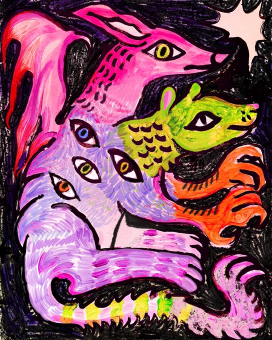 "Chimera no.1" Acrylic &amp; mixed media 2025 