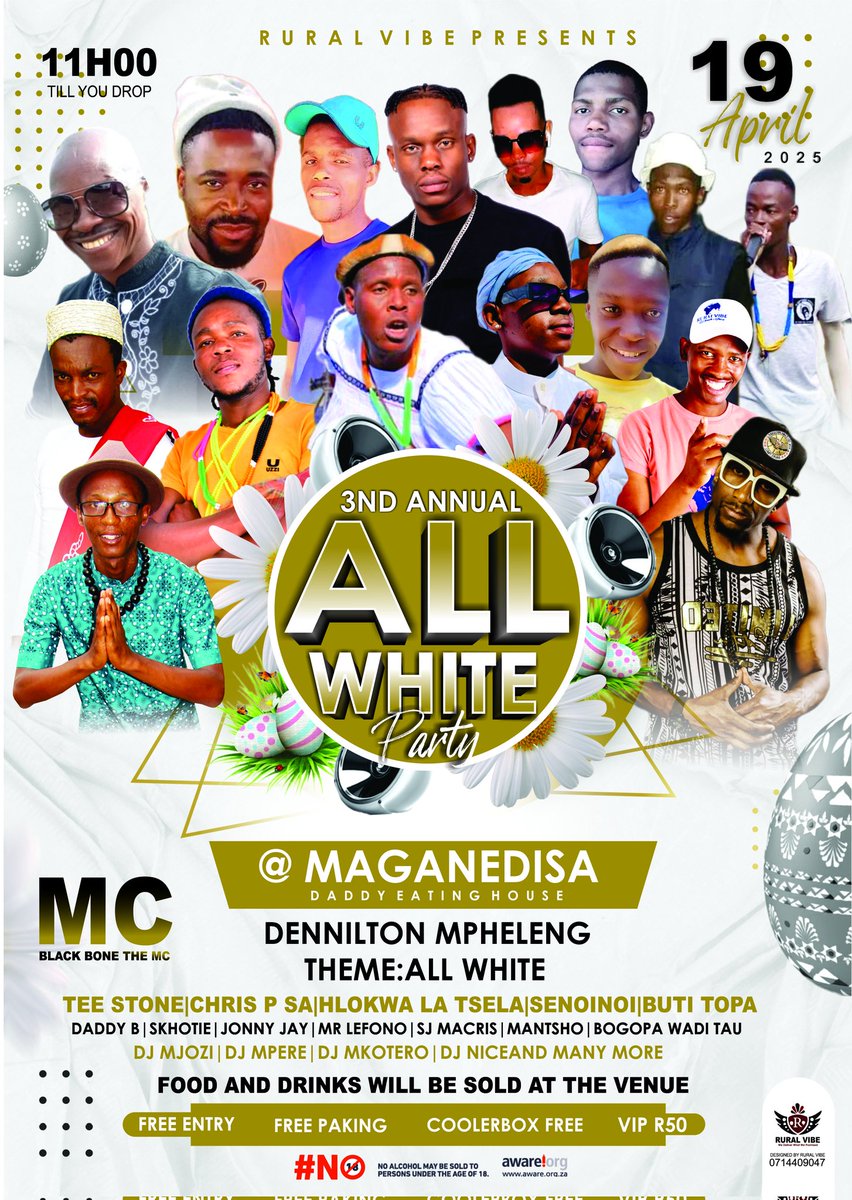 Lefono2's tweet photo. 3nd Annual All White party Ga-Maganedisa Dennilton Mpheleng VIP R50 be there or be told. https://t.co/0b4jf1NznC
