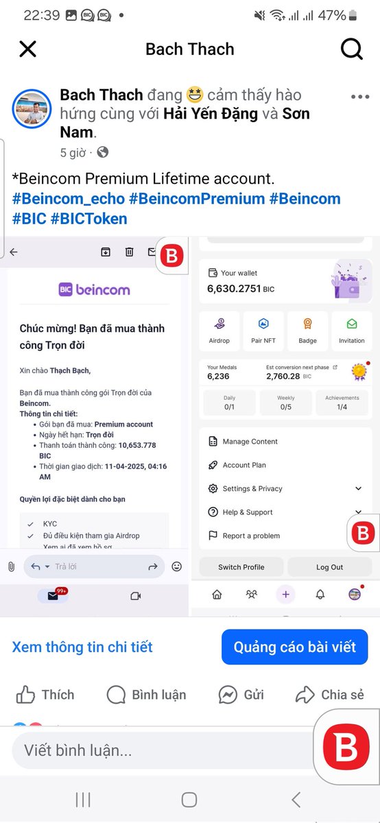 ThachBachTV's tweet photo. *Beincom Premium Lifetime account.
#Beincom_echo #BeincomPremium #Beincom #BIC #BICToken https://t.co/FLa102ioIJ