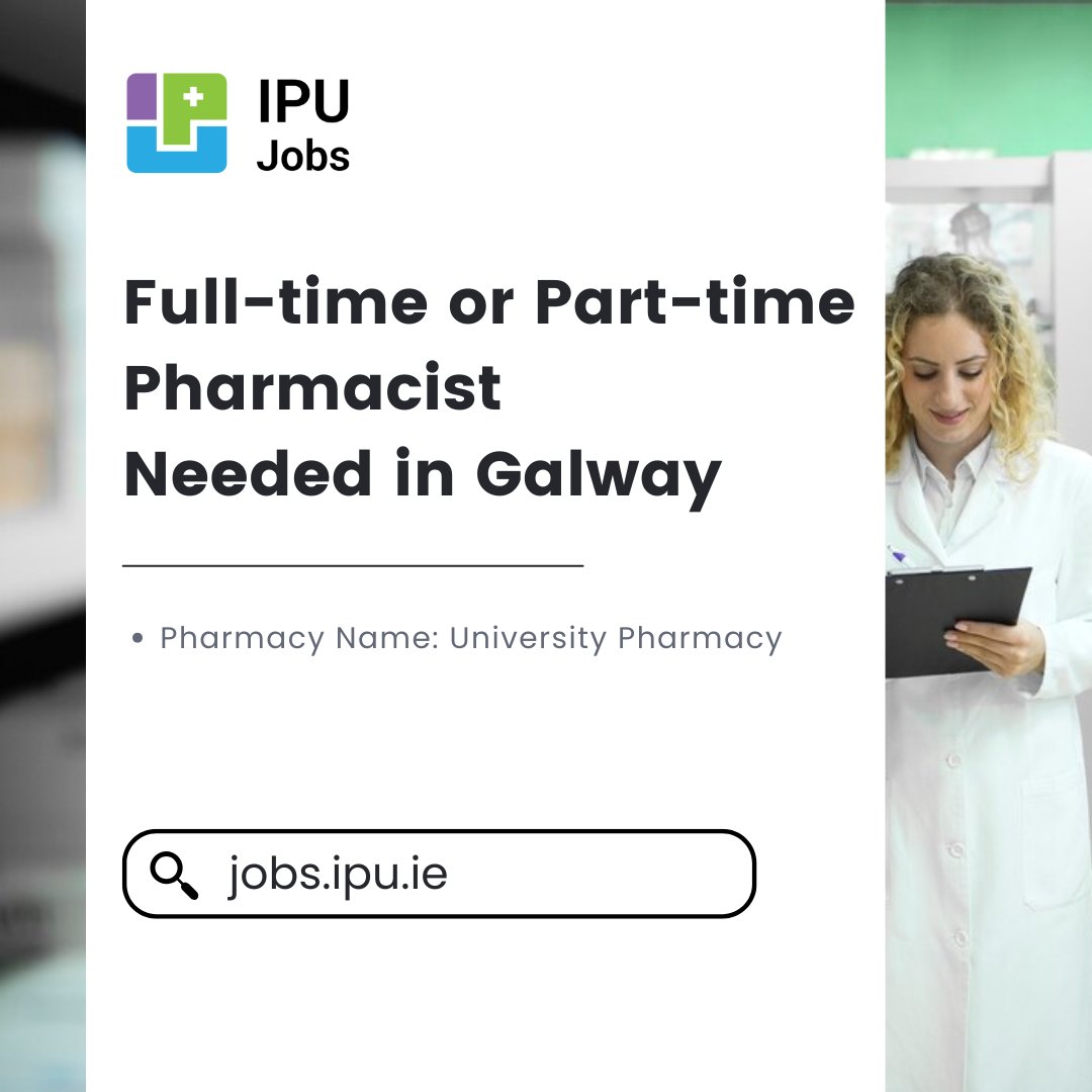 IrishPharmacy's tweet photo. Full-time or Part-time Pharmacist Needed in Galway
๐ฅ Location: University Pharmacy
๐Apply today: https://t.co/cxTgsAkXlm
#IPUJobs #PharmacyCareers #GalwayOpportunities #PharmacyJobs #PharmacyIreland https://t.co/v5pJjzmMID