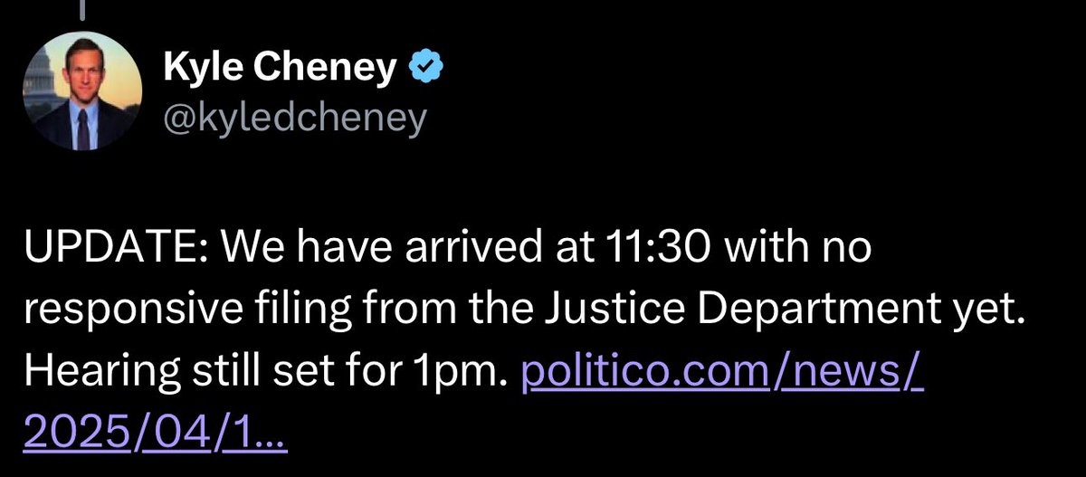 ScMesab's tweet photo. #Uodate still no word from DOJ, there’s a hearing at 1pm https://t.co/uVFaicZYLz