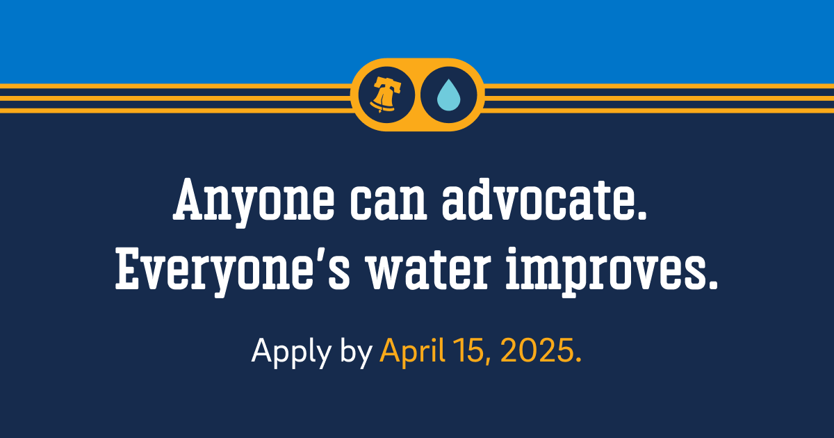 PhillyH2O's tweet photo. There are only 4 days left to apply for our Stakeholder Advisory Group by April 15! Members give their voice, time, and expertise to raise awareness about how the Water Revitalization Plan will improve drinking water quality across Philadelphia. Apply now: https://t.co/pbkYOuJdfQ https://t.co/rx8HnJ22Rk