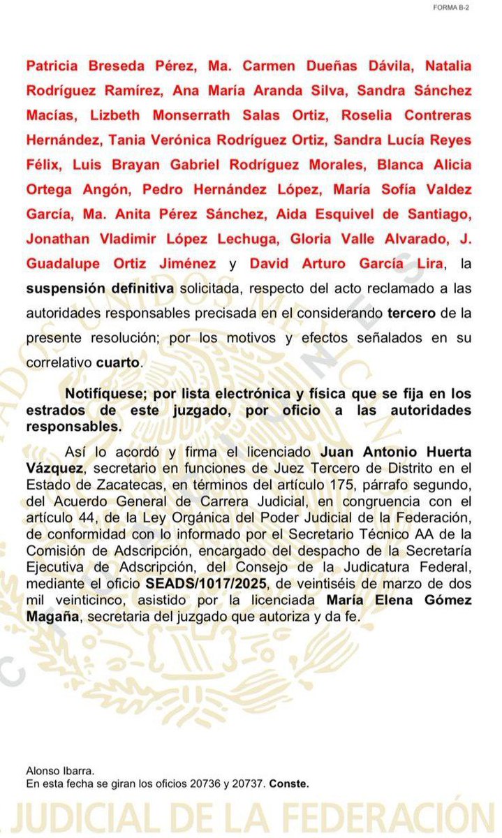 El proyecto de viaducto elevado de Zacatecas compromete miles de millones de pesos sin sentido.

No solamente no se resuelve el problema de movilidad, sino que pone en riesgo el patrimonio cultural que significa el centro histórico.

Hoy nos concedieron la suspensión definitiva.