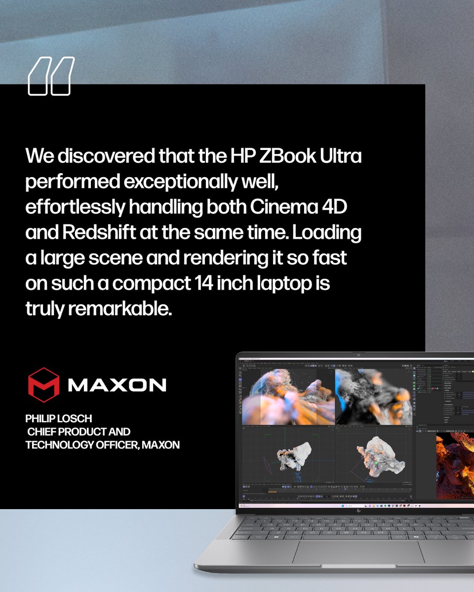 What was once impossible is now effortlessly achievable. The HP ZBook Ultra unlocks workflows once thought unattainable, blazing through Cinema 4D and Redshift tasks at record speeds. Experience the synergy with <a href="/MaxonVFX/">Maxon</a> #HPZBook #Maxon #RenderingSpeed