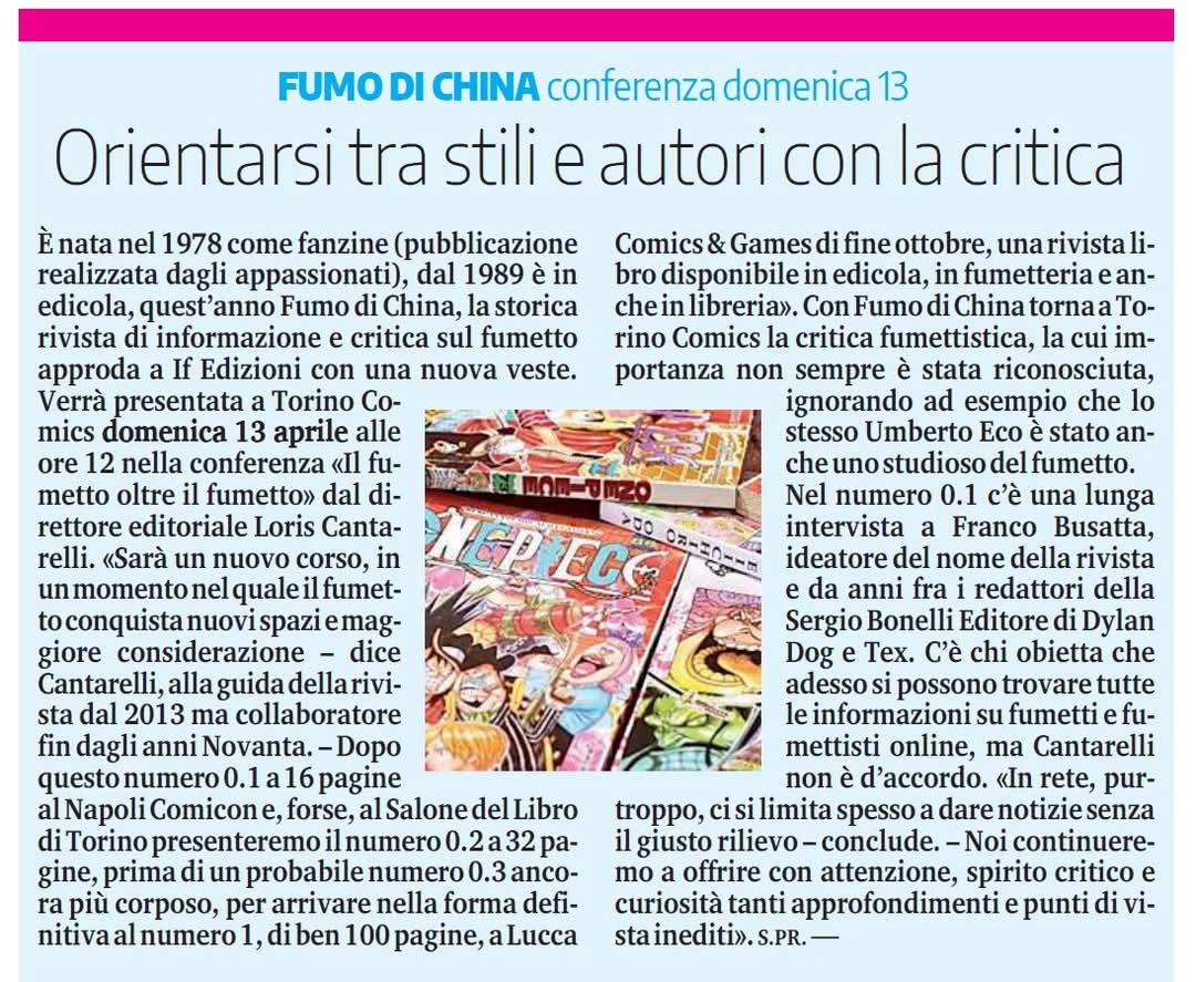 Grazie a Stefano Priarone per la chiacchierata di presentazione del nuovo corso di #FdC... da oggi a domenica anche a @TorinoComics! ❤️ lastampa.it/torinosette/20…