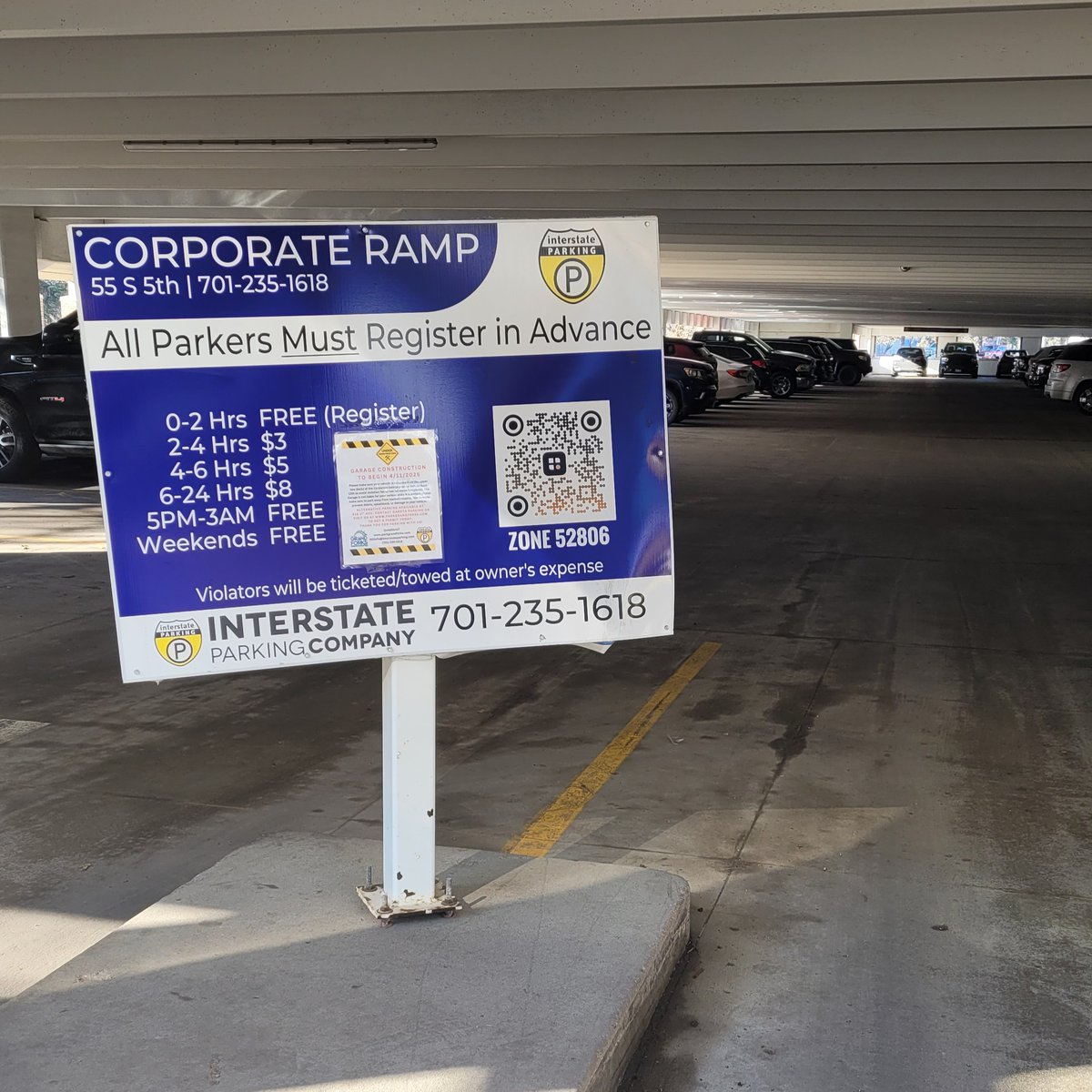 This summer crews will be doing rehab and repairs to our parking ramps downtown.  Starting tomorrow morning.  The Corporate Ramp (behind The Empire) will have it's top 2 floors closed.  For more information parkgrandforks.com