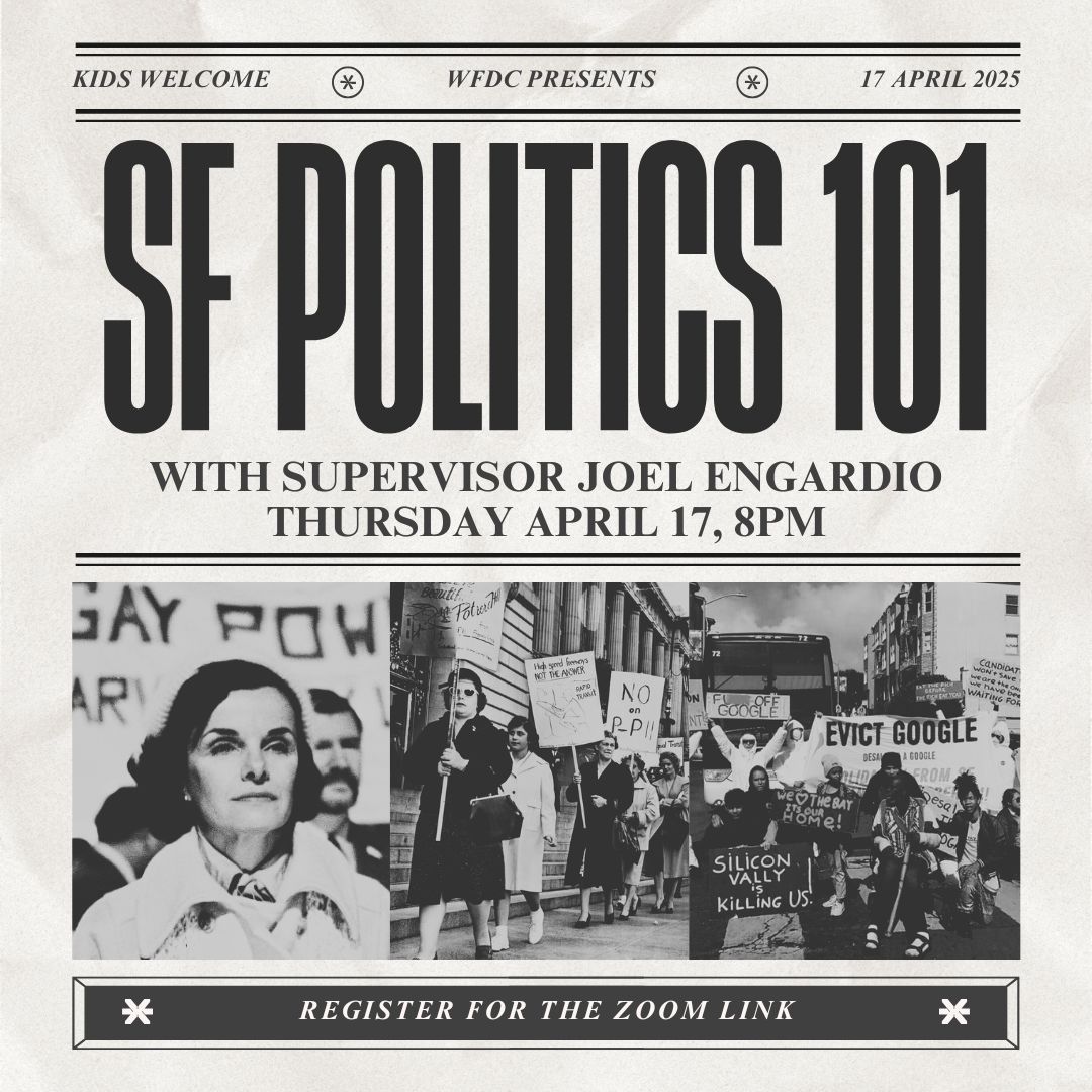 Join us for an entertaining look at the history that shaped San Francisco, while explaining how City Hall and local politics work - presented by Supervisor <a href="/JoelEngardio/">Joel Engardio</a> . Tweens welcome! Register here: lu.ma/jt3ouui2