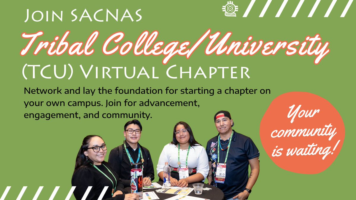 SACNAS's tweet image. 🌐 The #SACNAS Tribal College/University (TCU) Virtual Chapter is here to connect and uplift Native students in STEM across all TCUs! 🌟 #NativeInSTEM

Come be part of a growing network of Native excellence in STEM! hubs.la/Q03gTg-10