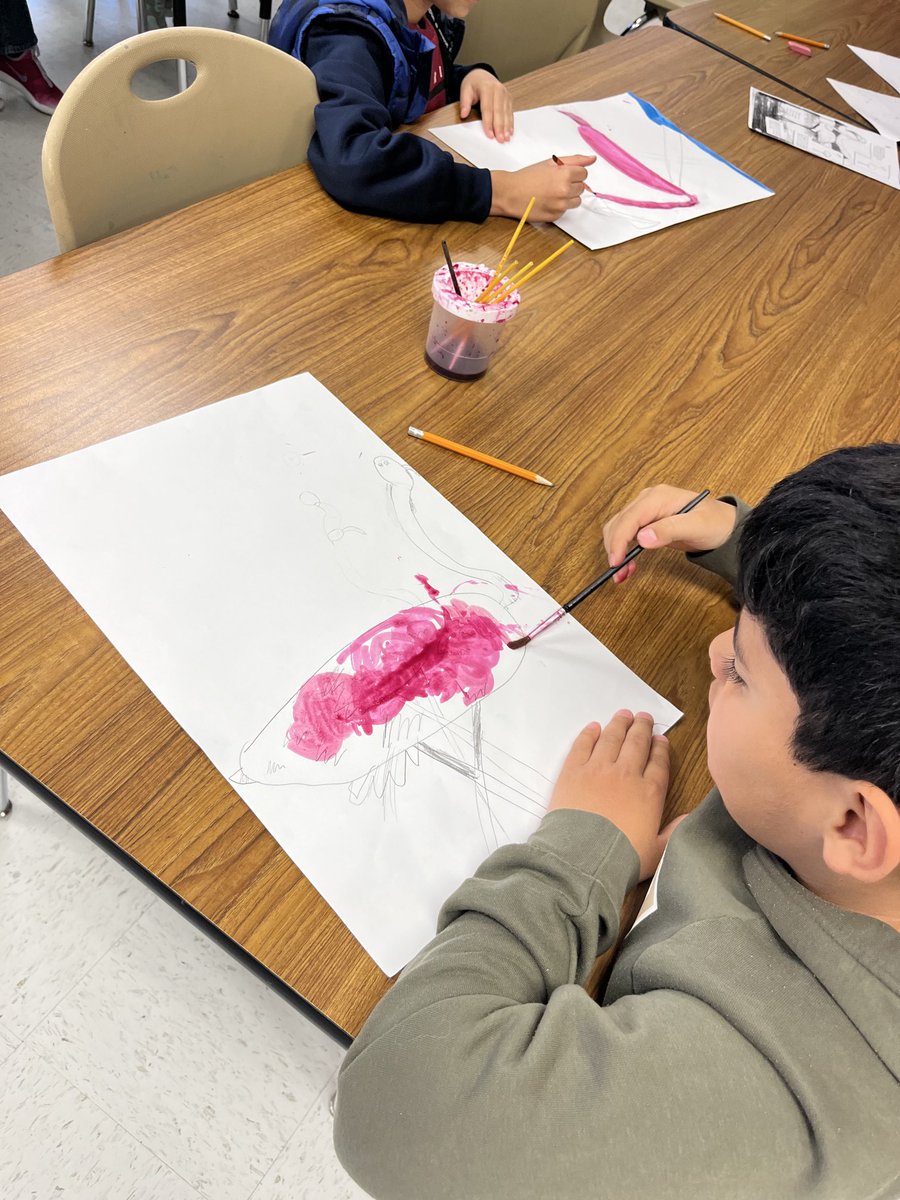 Exploring watercolor, value and John James Audubon ⁦<a href="/LindseyElem/">Lindsey  Elementary</a>⁩ ⁦🦩