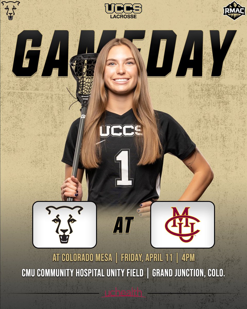 🥍 GAMEDAY🥍

🆚 Colorado Mesa
📍 Grand Junction, Colo.
🏟️ CMU Community Hospital Unity Field
⌚ 4 p.m.
📊 stats.statbroadcast.com/broadcast/?id=…
🎥 rmacnetwork.com/gomountainlion…

#GoMountainLions #RMACwlax