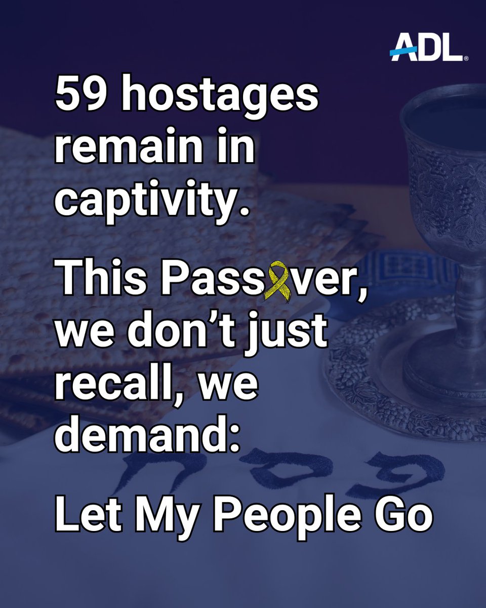 On Passover, we recount the story of the Israelites' liberation from slavery. Freedom is something to celebrate &amp; yearn for. This year, we pray for the freedom of the 59 hostages still in captivity. We pray they can join us “next year in Jerusalem” and we cry out: #LetMyPeopleGo!