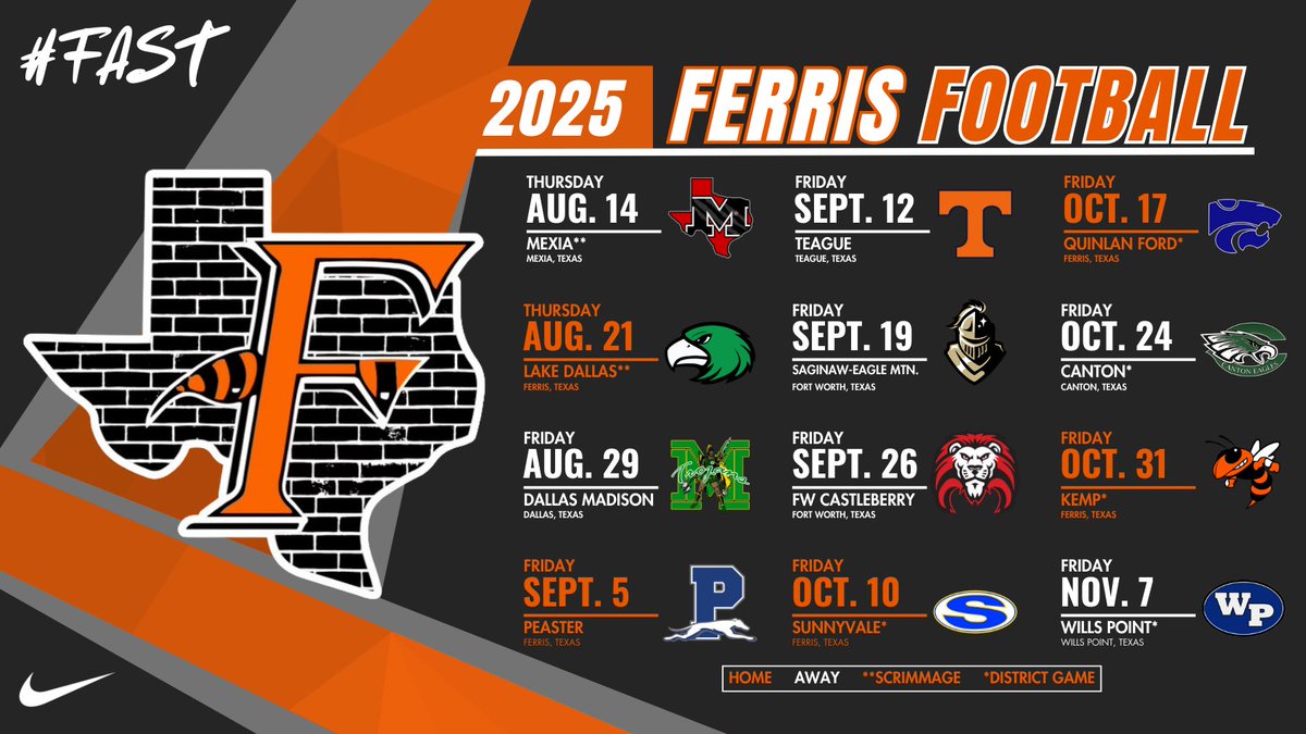James Hadnot M.Ed. (NolesFamily-NolesNation) (@coach_hadnot) on Twitter photo Ferris YellowJackets 2025 Varsity Football schedule!! Let’s go to work.
<a href="/castillo_ac/">Tonycastillo</a> <a href="/CoachSGonzo/">Ski Gonzalez</a> <a href="/CoachCoryBrown/">Cory Brown</a> <a href="/coachedmorgan/">Ed Morgan</a> <a href="/FerrisFB_/">Ferris Football</a> <a href="/FerrisISD/">Ferris ISD</a> <a href="/ferrisallsports/">Ferris All Sports Club</a> <a href="/JacketNationFHS/">Ferris Yellowjackets Athletics</a>
#FAST #EEE #TogetherWeSwarm #JacketNation Ferris YellowJackets 2025 Varsity Football schedule!! Let’s go to work.
<a href="/castillo_ac/">Tonycastillo</a> <a href="/CoachSGonzo/">Ski Gonzalez</a> <a href="/CoachCoryBrown/">Cory Brown</a> <a href="/coachedmorgan/">Ed Morgan</a> <a href="/FerrisFB_/">Ferris Football</a> <a href="/FerrisISD/">Ferris ISD</a> <a href="/ferrisallsports/">Ferris All Sports Club</a> <a href="/JacketNationFHS/">Ferris Yellowjackets Athletics</a>
#FAST #EEE #TogetherWeSwarm #JacketNation