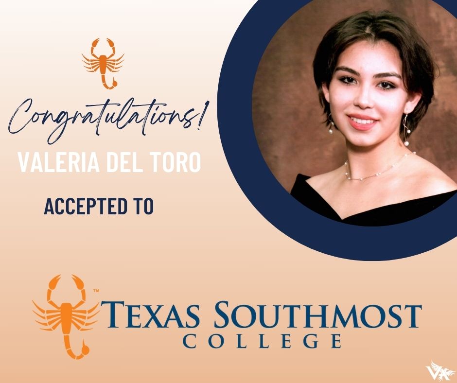 southtexasisdva's tweet photo. 🎉 Congratulations to our Virtual Academy student Valeria Del Toro on her acceptance to Texas Southmost College! Once again proving that our Virtual Learners can virtually do anything and are truly going places! 🚀📚 #VirtualSuccess #CollegeBound #STISDVirtualAcademy https://t.co/GqX3wXgkC4